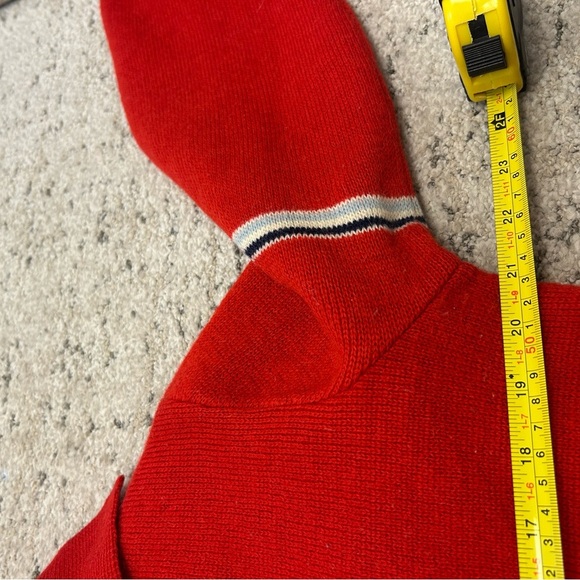 Rossignol M-L vintage wool sweater with tiny bear logo one striped sleeve EVC - Picture 12 of 16